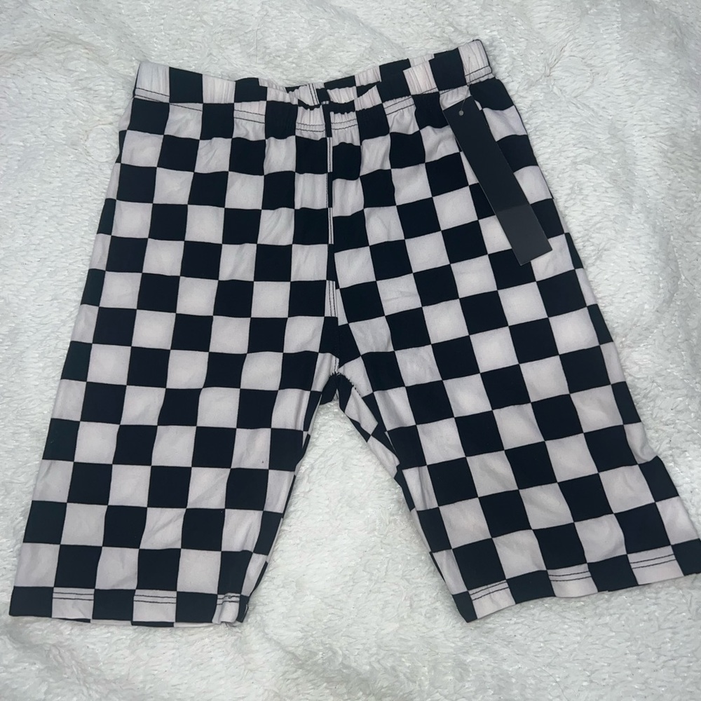 Checker Board Biker Shorts